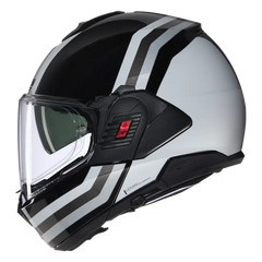 Nolan N120-1 Lineo 348 Black/White/Silver Flipover Helmet (DD-Ring, PSB Approved)