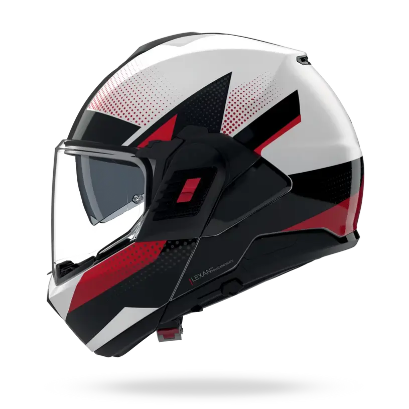 (Clip Retention) Nolan N120-1 CICLONE White / Black / Red 363