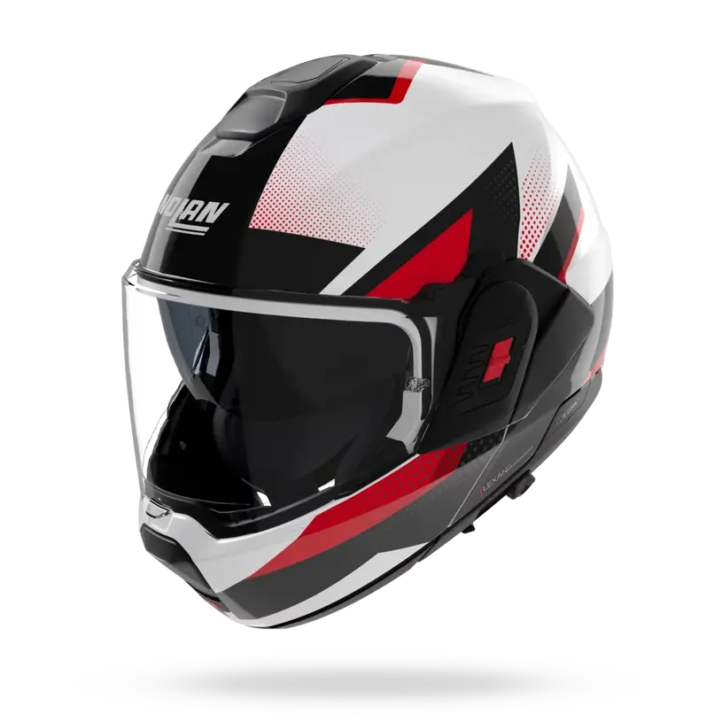 (Clip Retention) Nolan N120-1 CICLONE White / Black / Red 363