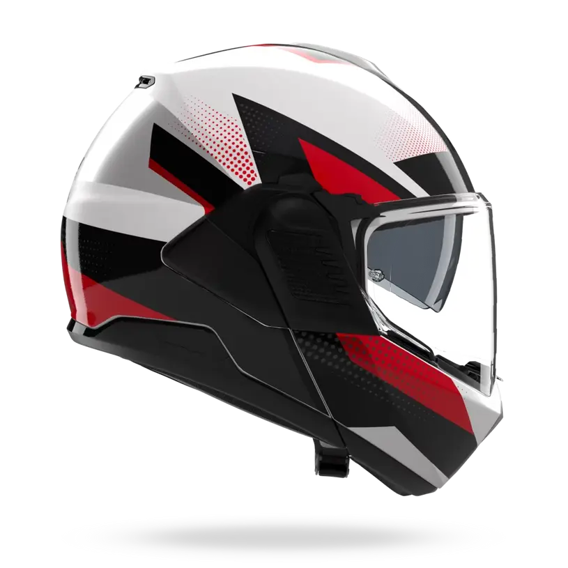 (Clip Retention) Nolan N120-1 CICLONE White / Black / Red 363