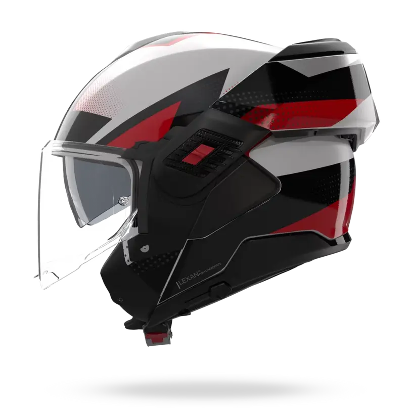 (Clip Retention) Nolan N120-1 CICLONE White / Black / Red 363