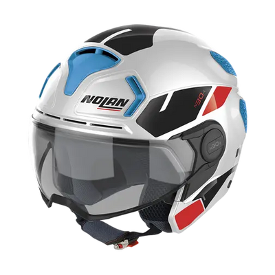 Nolan N30-4 T Blazer 029 Metal White (Light Blue/Black/Red) Helmet