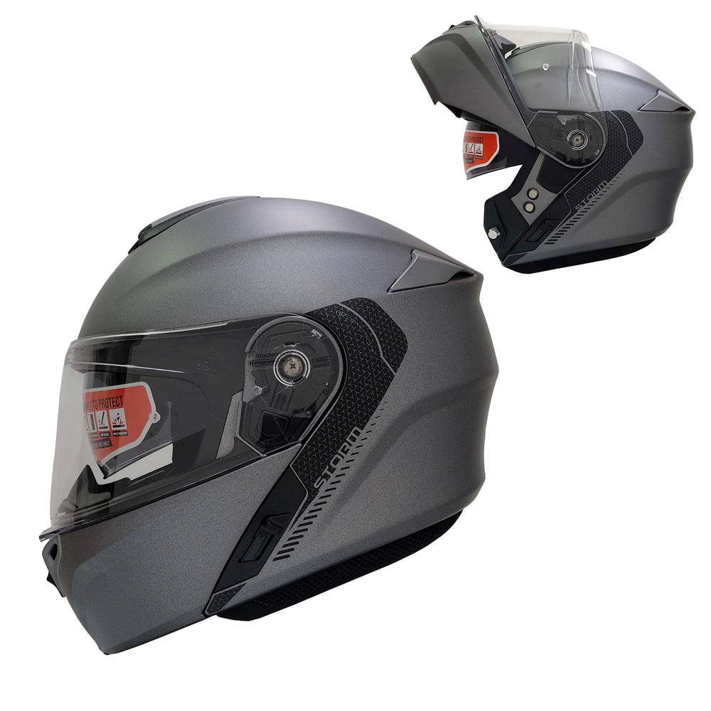 (Micrometric Buckle) MT Helmets Storm SV Pure A2 Matt Titanium