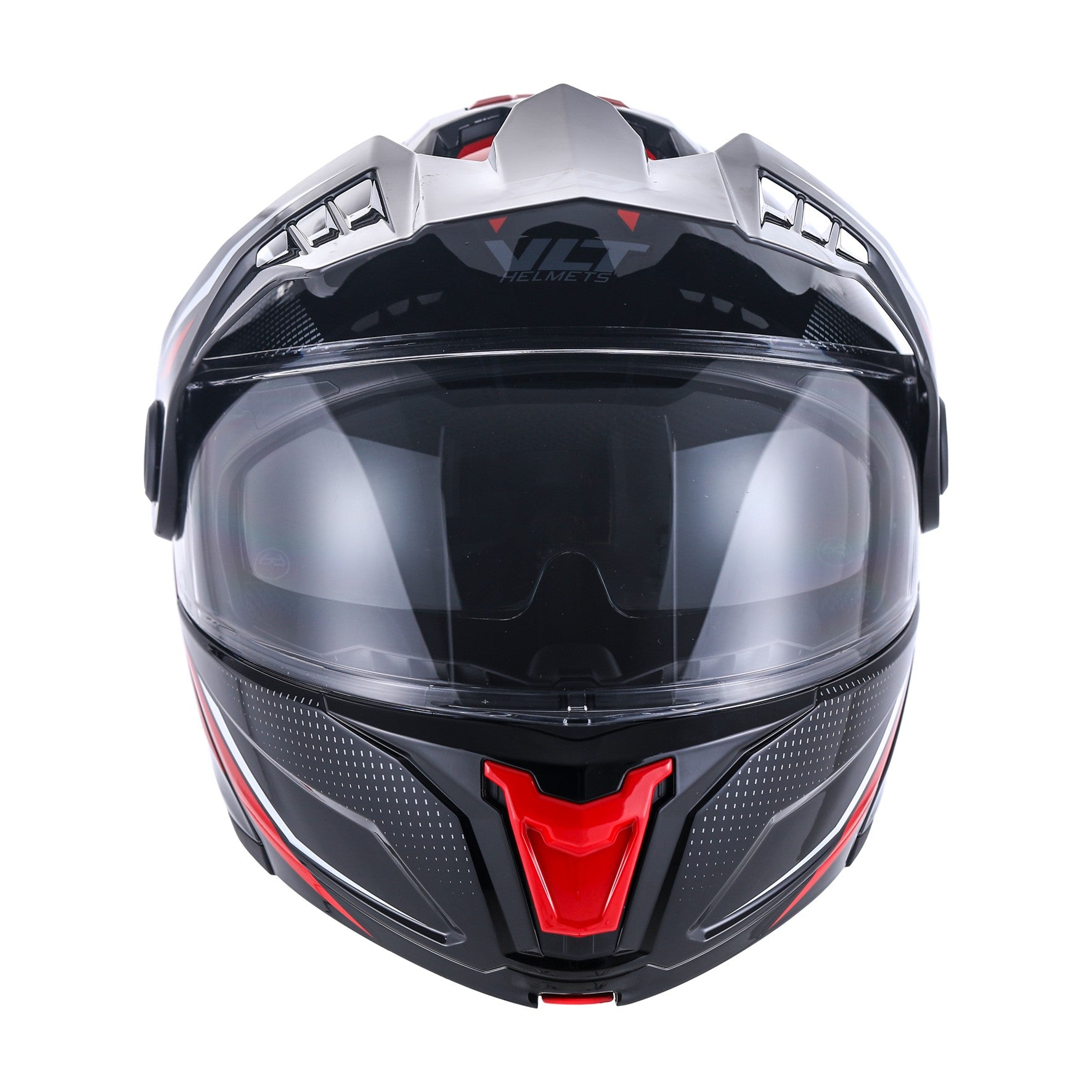 VLT Hunter Gloss Splinter Red/ Black Modular Helmet