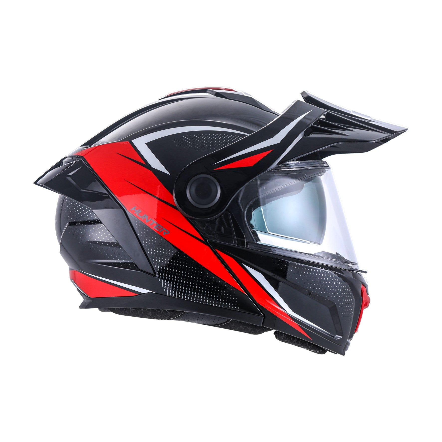 VLT Hunter Gloss Splinter Red/ Black Modular Helmet