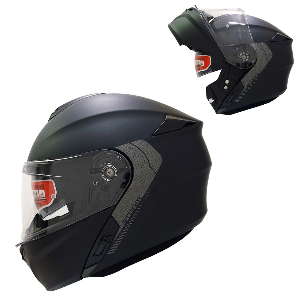 (Micrometric Buckle) MT Helmets Storm SV Pure A1 Matt Black