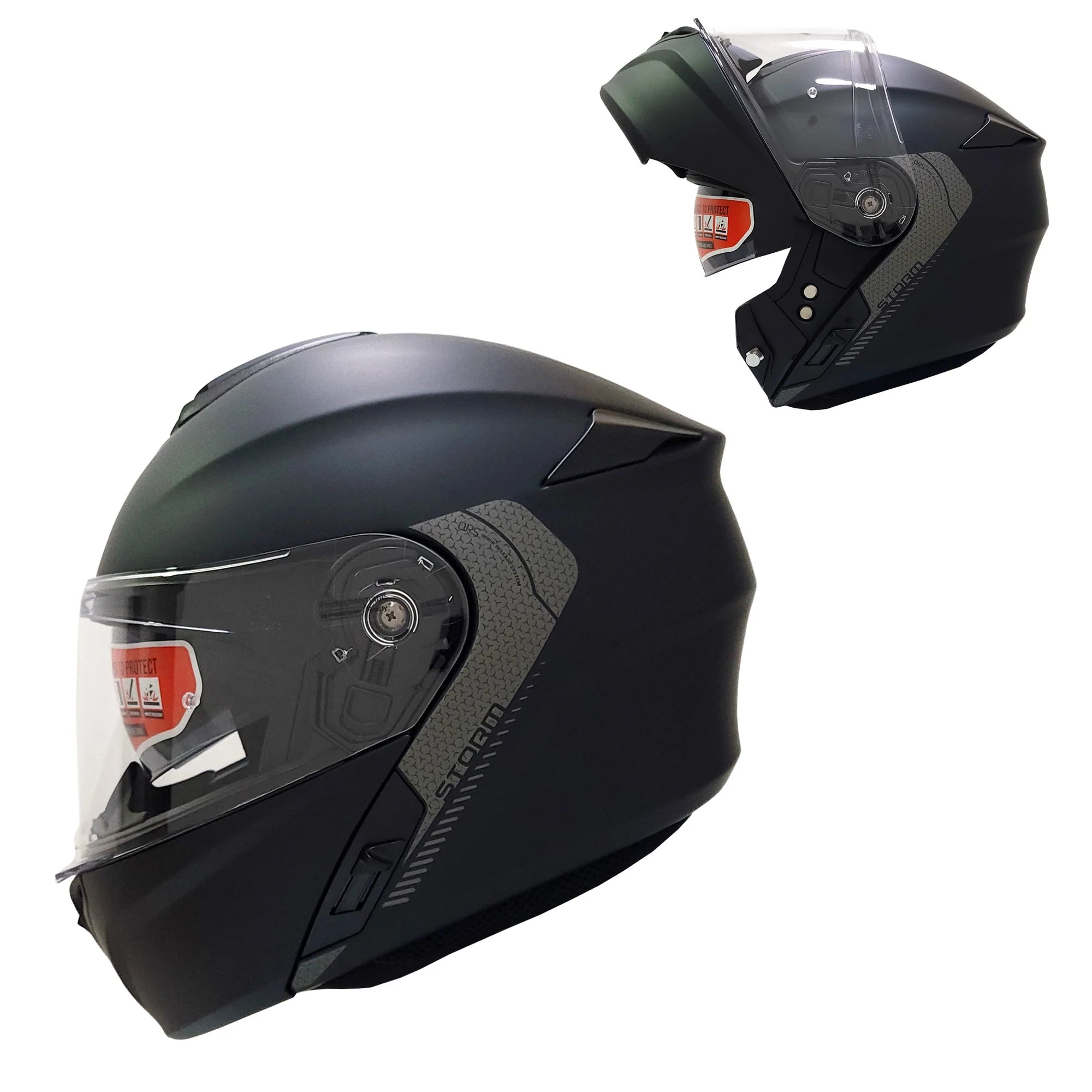 (Micrometric Buckle) MT Helmets Storm SV Pure A1 Matt Black