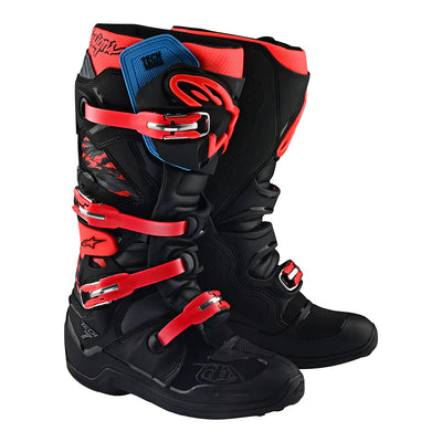 TLD x  Alpinestars Tech 7 MX Boot Solid Black / Rocket Red