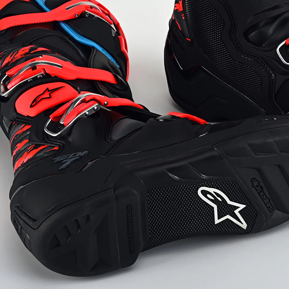 TLD x  Alpinestars Tech 7 MX Boot Solid Black / Rocket Red