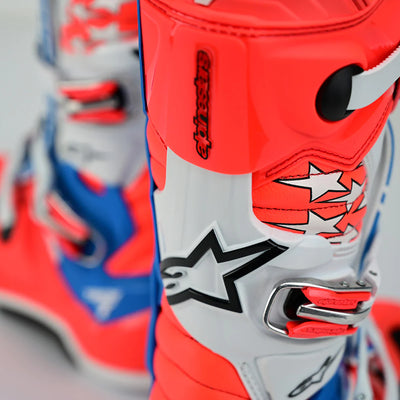 TLD x  Alpinestars Tech 7 MX Boot Solid Rocket Red / White / Blue