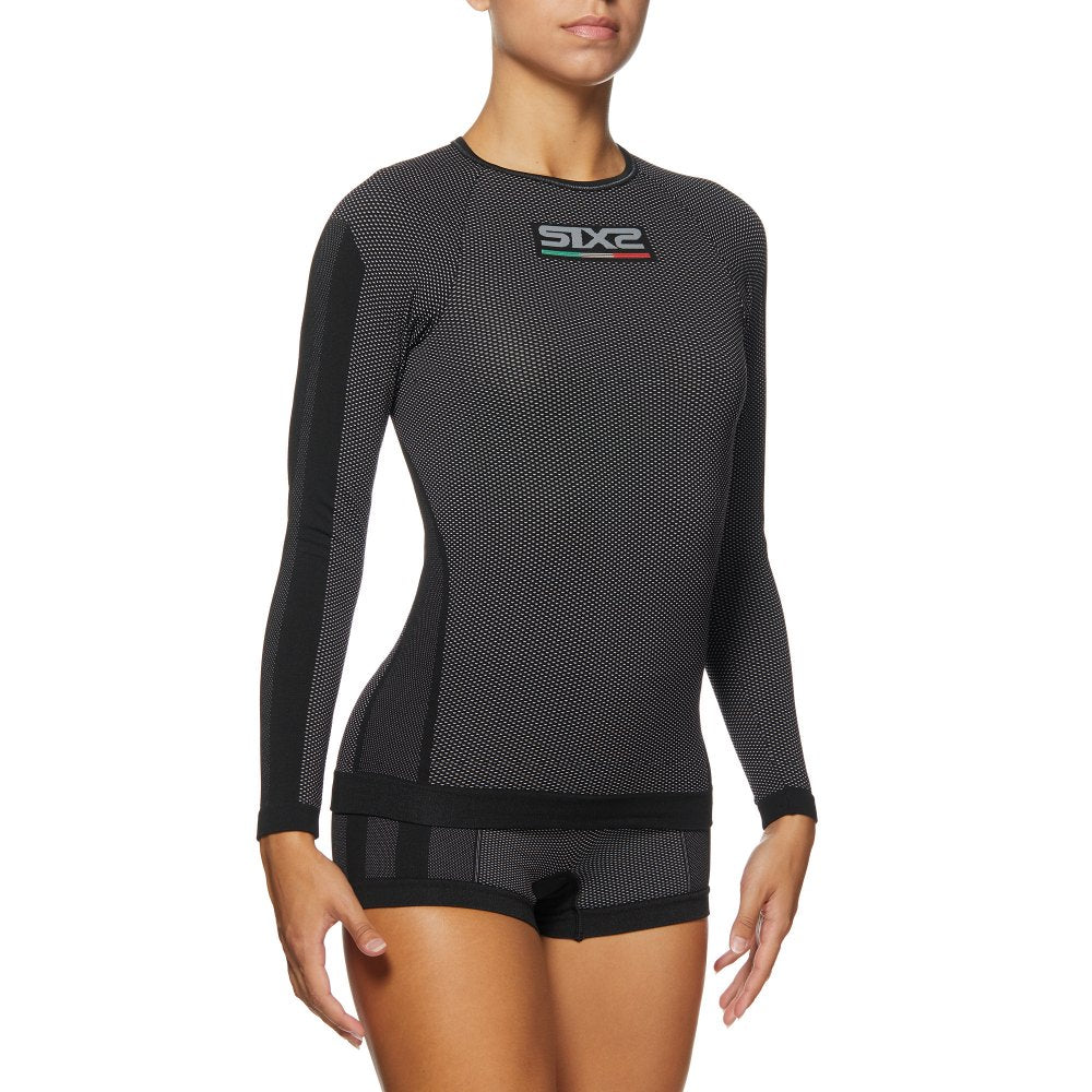SIX2 Long-Sleeved Round Neck Jersey Black Carbon