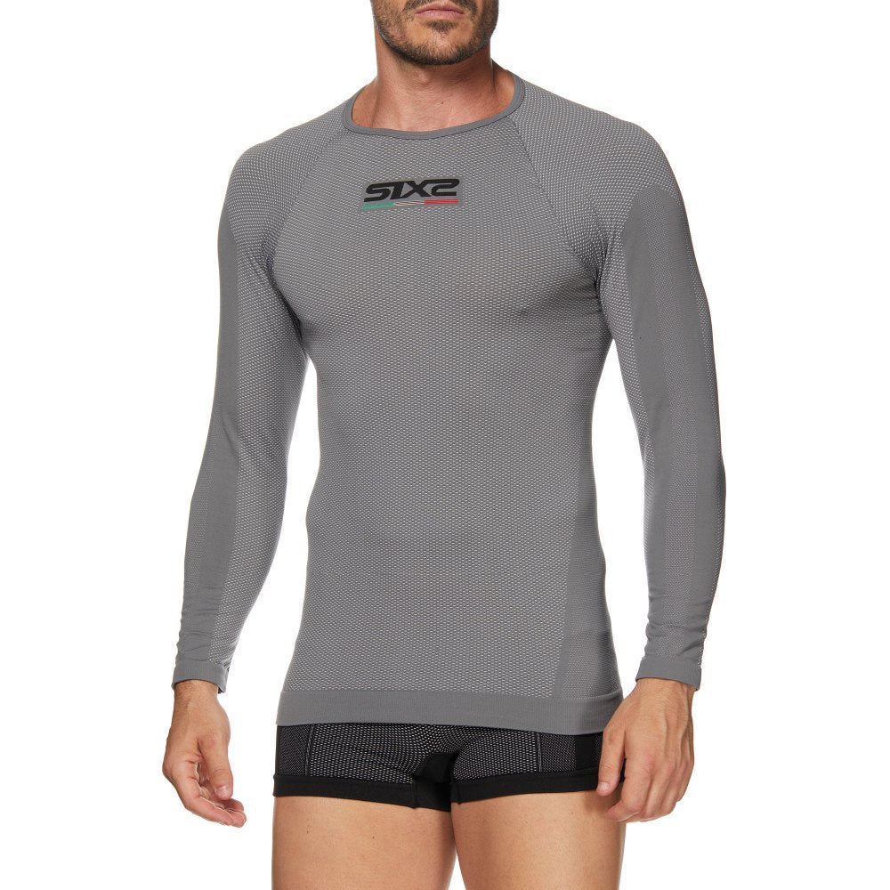 SIX2 Long-Sleeved Round Neck Jersey Dark Grey