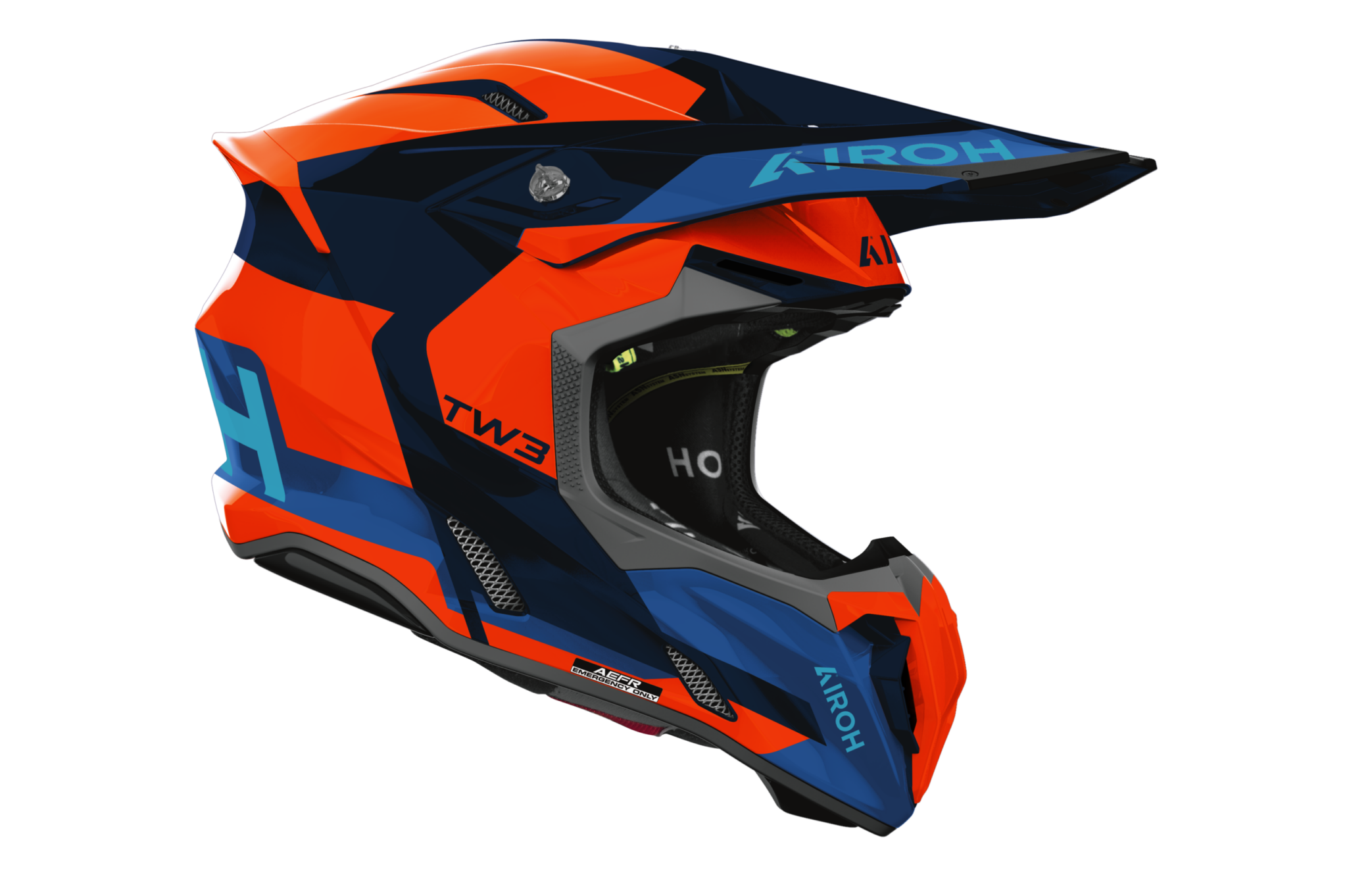 Airoh Twist 3 Fancy Orange/Blue Gloss Helmet