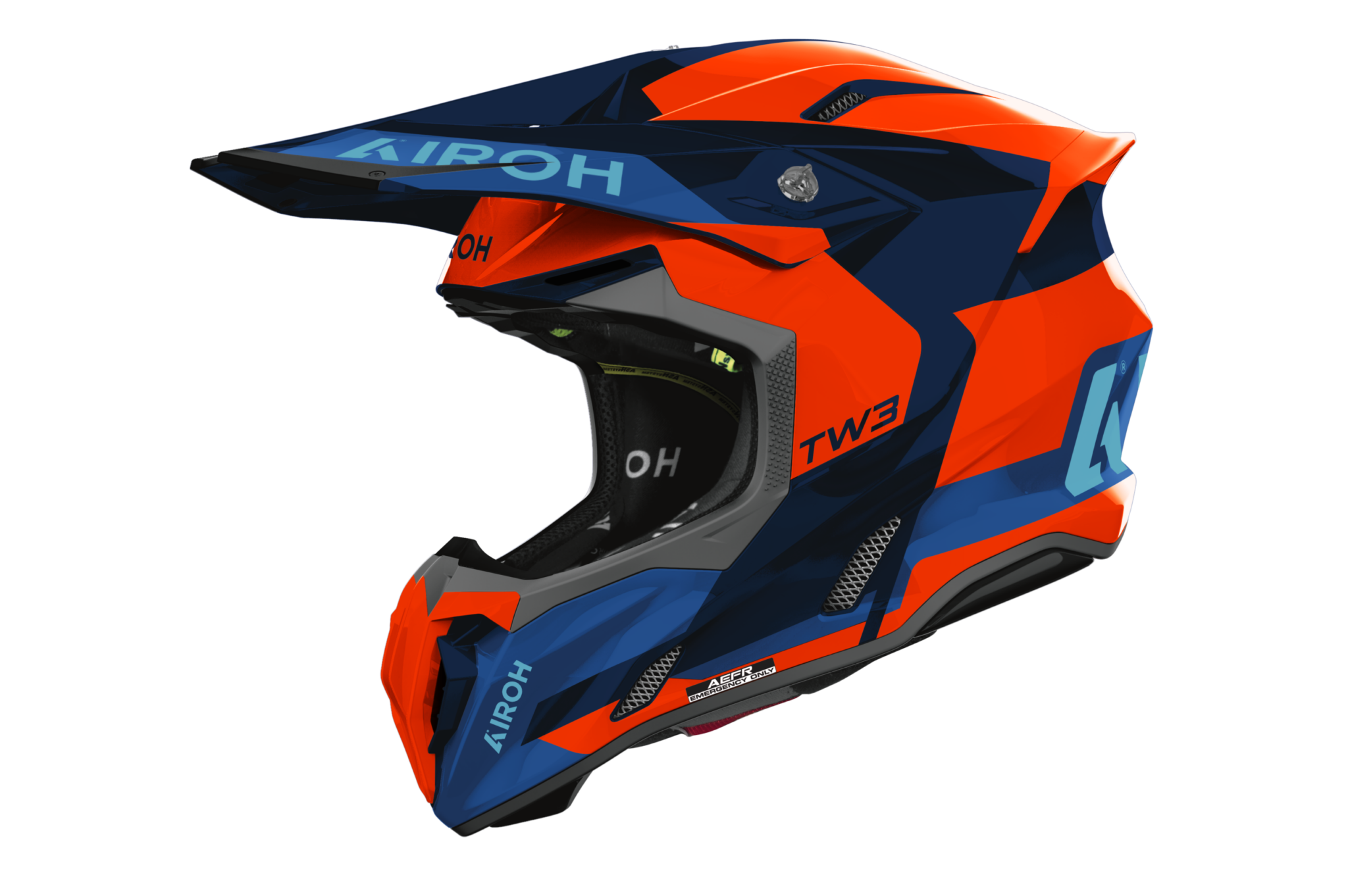 Airoh Twist 3 Fancy Orange/Blue Gloss Helmet