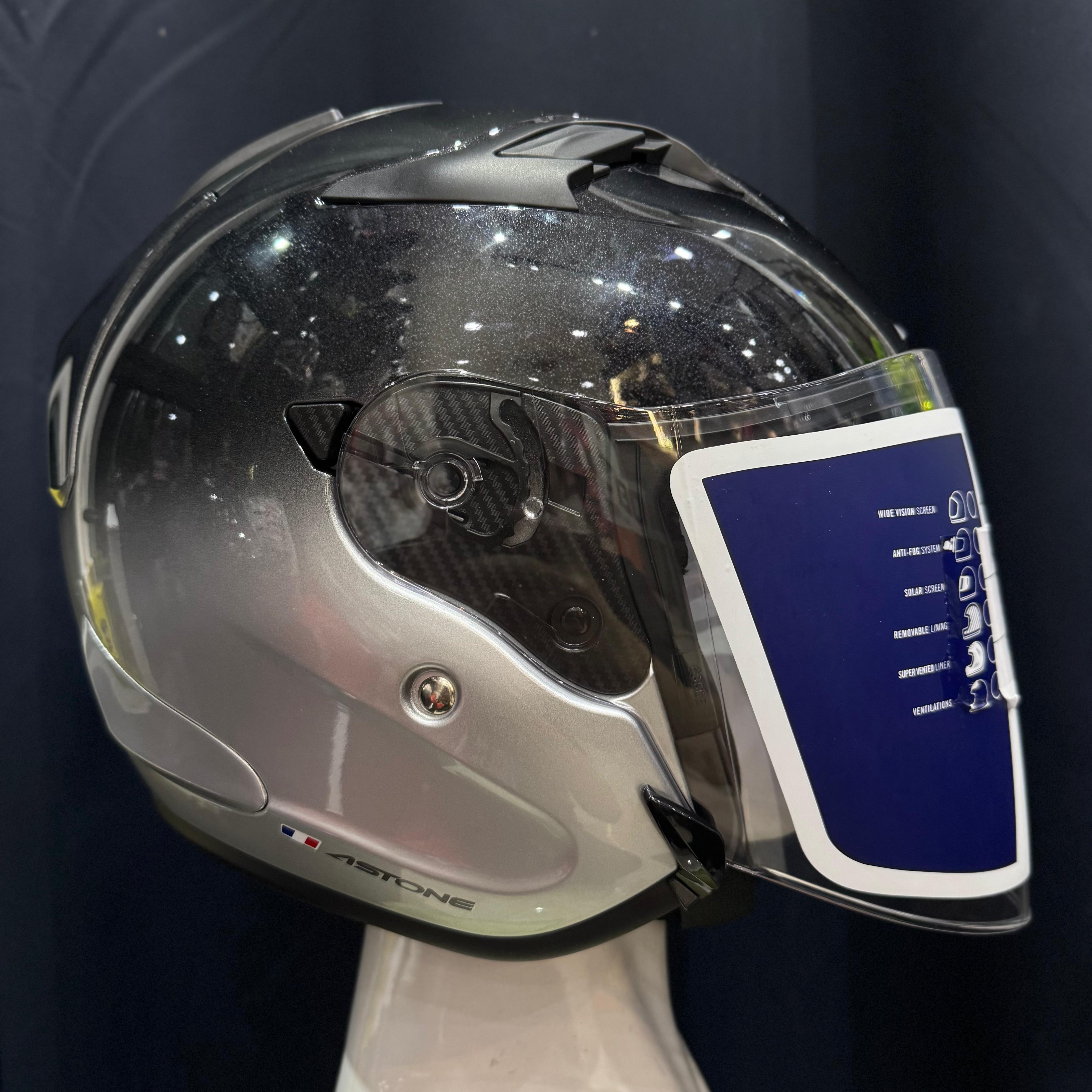 Astone DJR Helmet Two Tone Black/Sliver