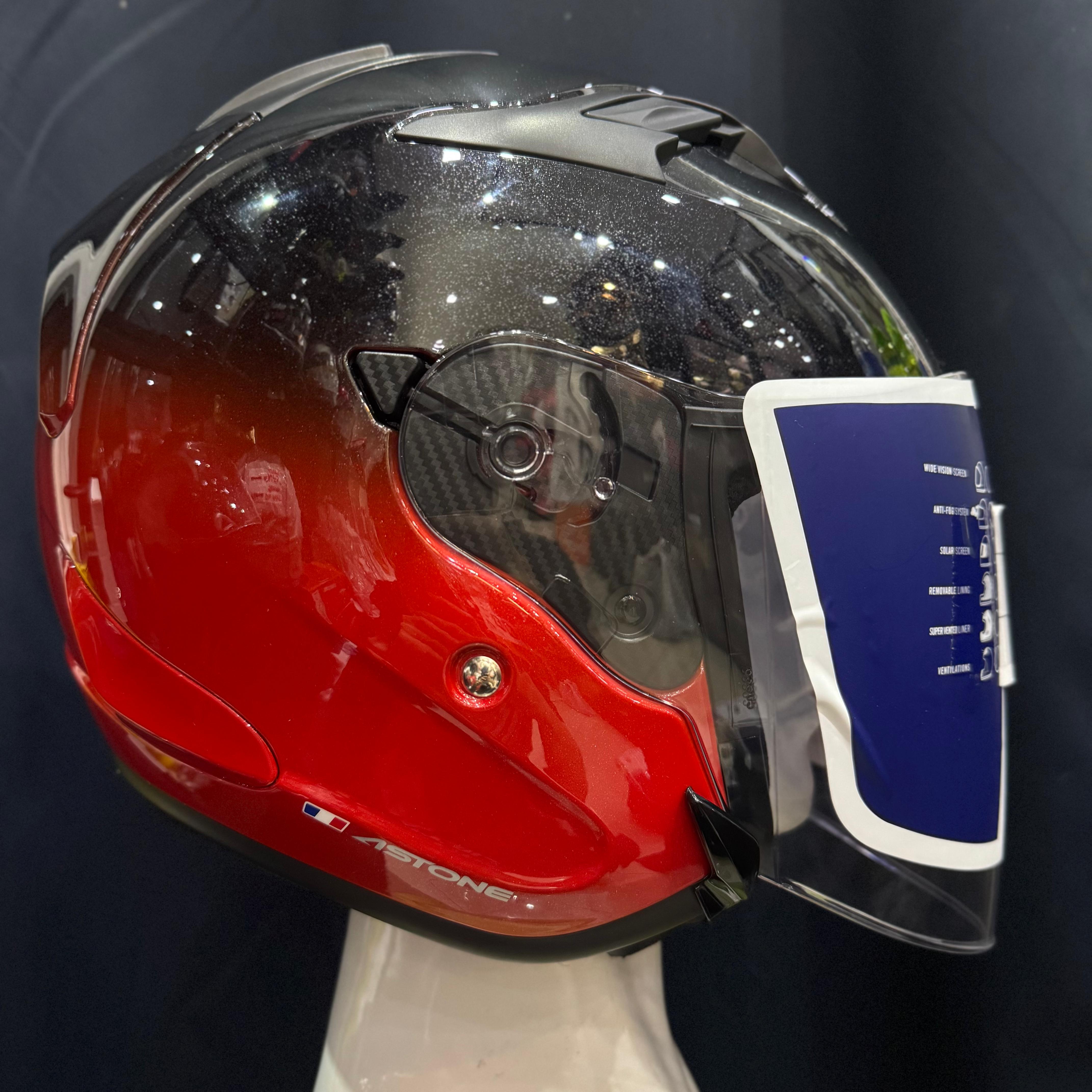 Astone DJR Helmet Two Tone Black/Red