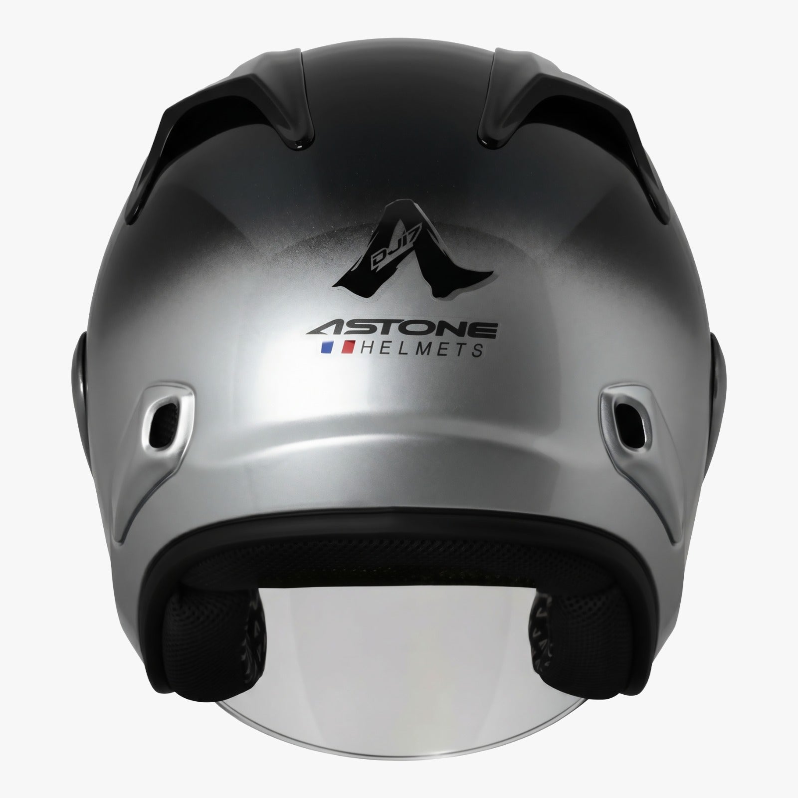 Astone DJ17 v2 Helmet - Gradient Gloss Black/Silver 2 Tone
