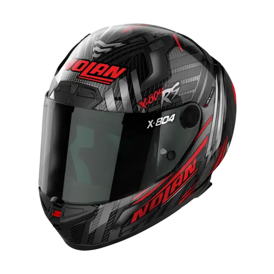 Nolan X-804 RS Ultra Carbon Spectre Red/Chrome Sliver Helmet 18 ...