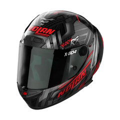 Nolan X-804 RS Ultra Carbon Spectre Red/Chrome Sliver Helmet 18