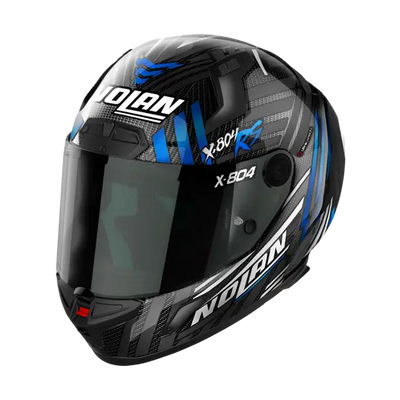 Nolan X-804 RS Ultra Carbon Spectre White/Chrome Blue Helmet 20