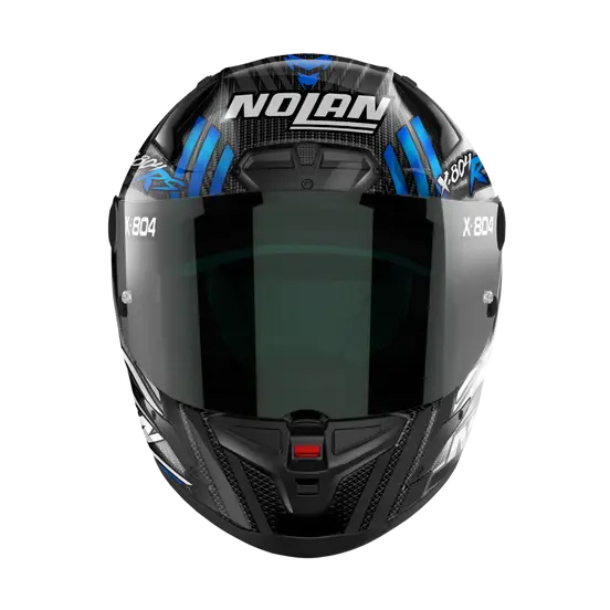 Nolan X-804 RS Ultra Carbon Spectre White/Chrome Blue Helmet 20