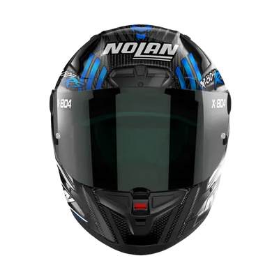 Nolan X-804 RS Ultra Carbon Spectre White/Chrome Blue Helmet 20