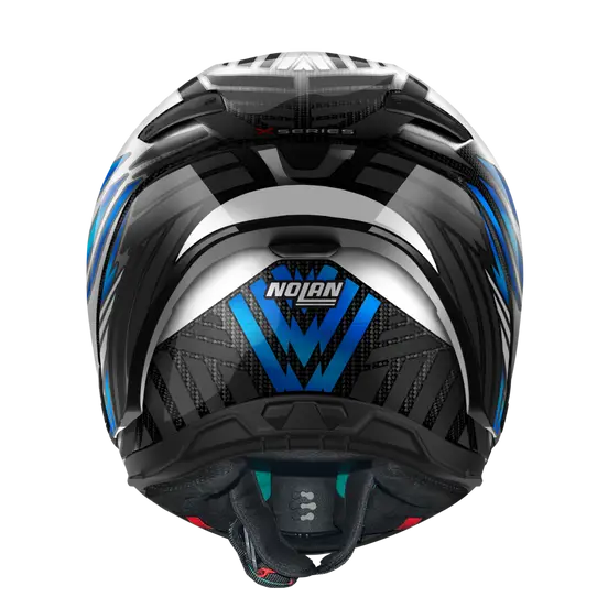 Nolan X-804 RS Ultra Carbon Spectre White/Chrome Blue Helmet 20