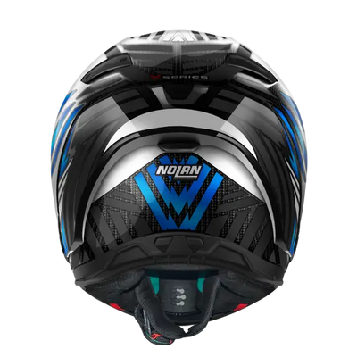 Nolan X-804 RS Ultra Carbon Spectre White/Chrome Blue Helmet 20