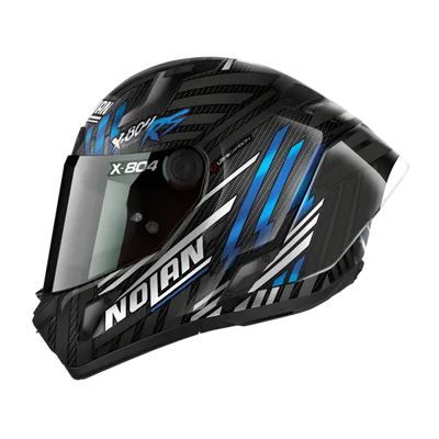 Nolan X-804 RS Ultra Carbon Spectre White/Chrome Blue Helmet 20