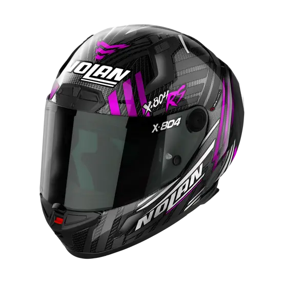 Nolan X-804 RS Ultra Carbon Spectre White/Chrome Fuchsia Helmet 21