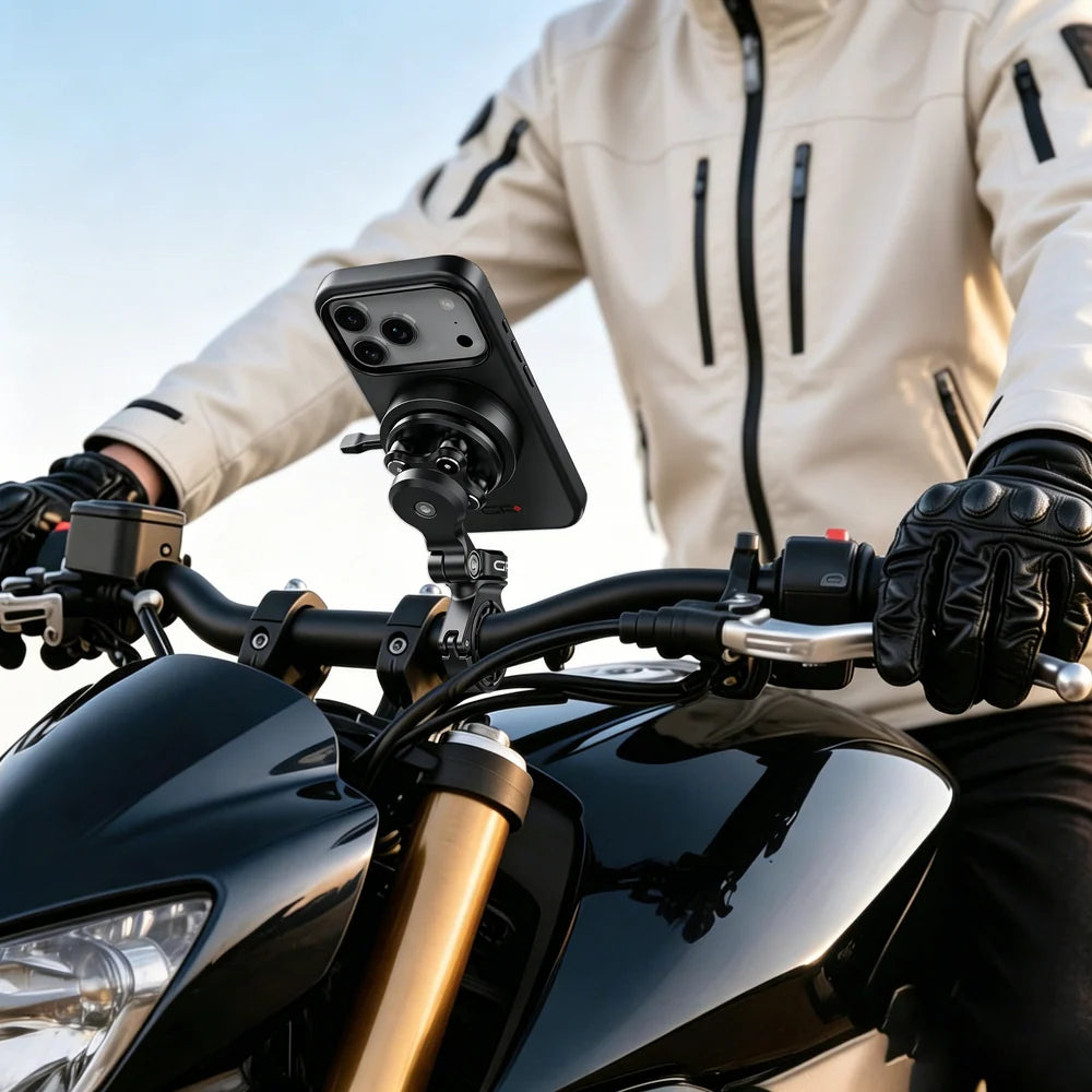 GRXPLORE GR-MT11 Motorcycle Handlebar Phone Mount, Aluminum Quick Release