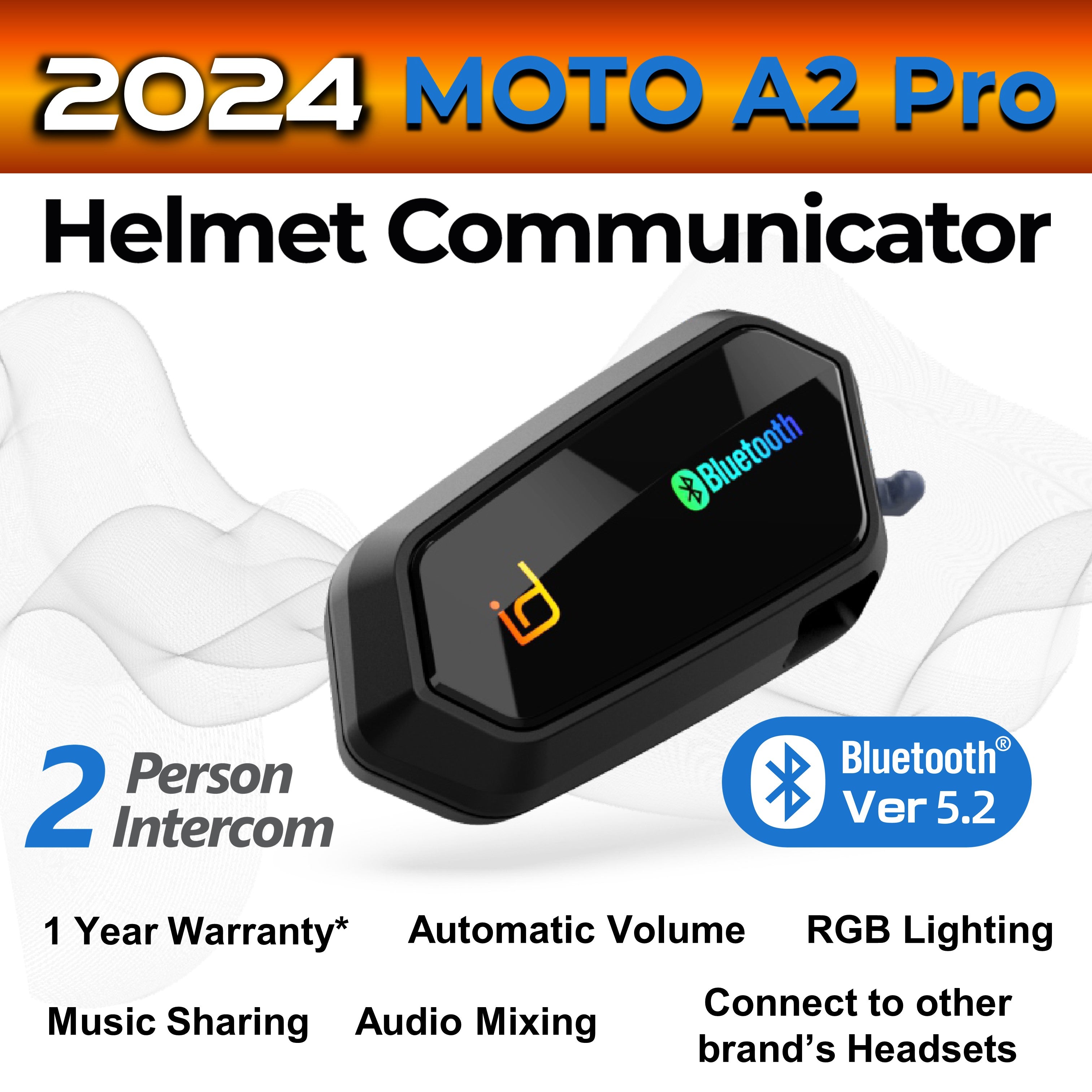 【新品】 id221 MOTO A2 Pro バイ クインカム (海外正規品) id221 Moto A2 Pro Bluetooth Headset – Regina Specialties