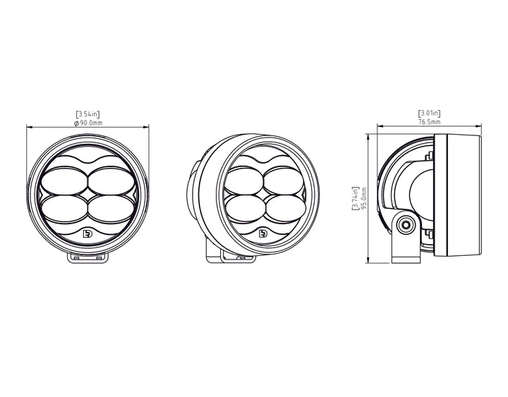 Denali D3 LED Fog Light Pod with DataDim™ Technology [DNL.D3.051]