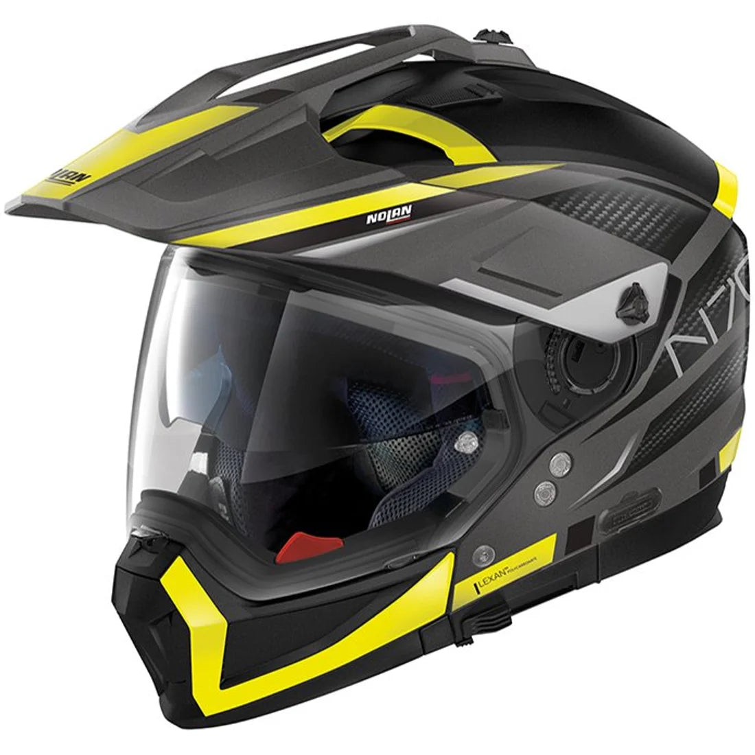 Nolan N70-2 X Earthquake 047 Flat Lava Grey/Yellow Helmet