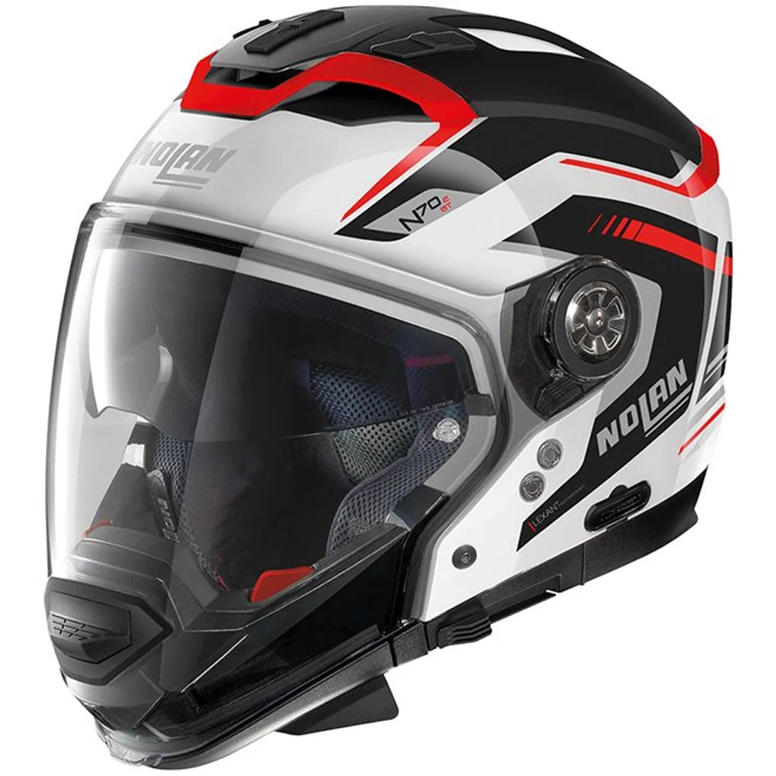 Nolan N70-2 GT Switchback 060 Metal White/Black/Red Helmet