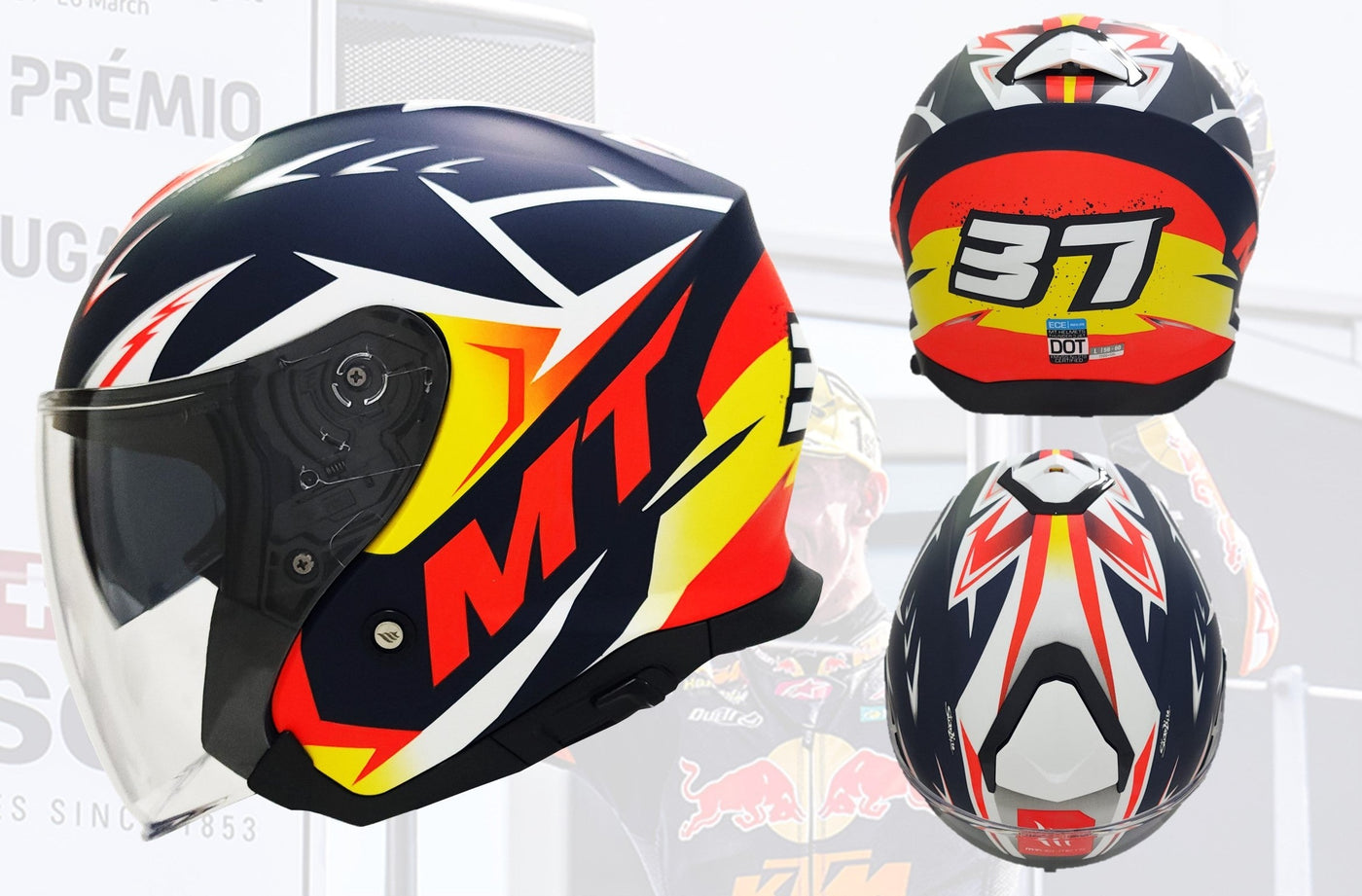 MT Helmets Thunder 3 SV Jet Acosta A37 Matt Blue Helmet