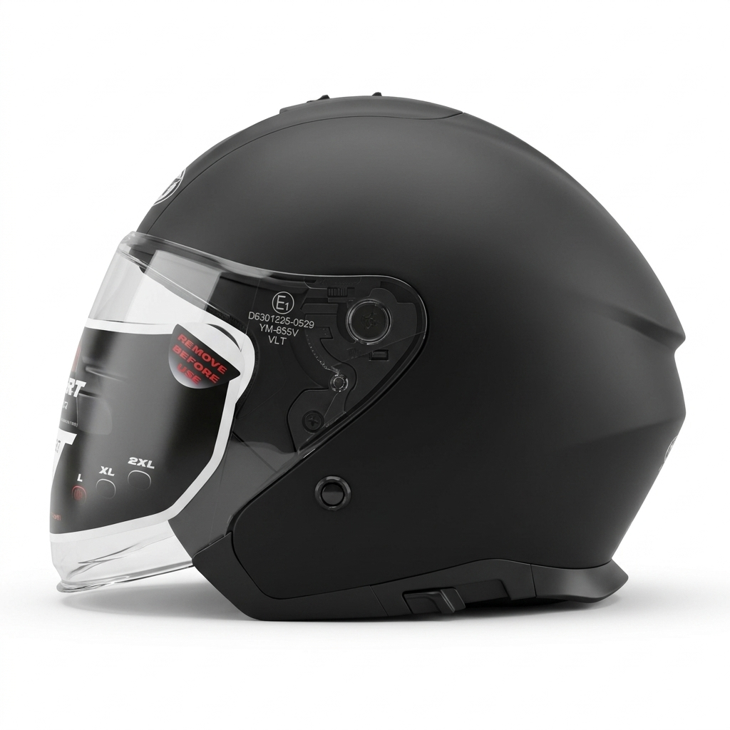 VLT HyperJet Matt Black Helmet