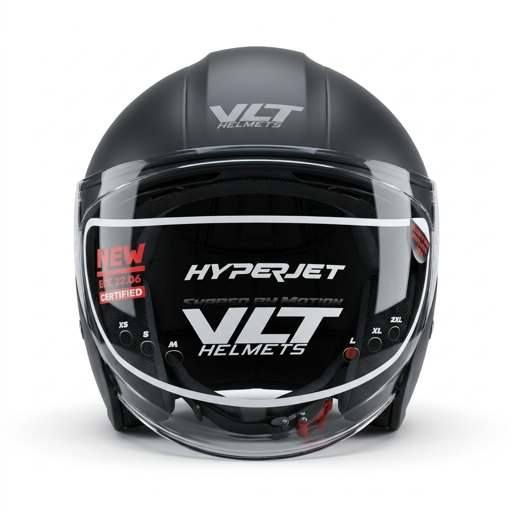VLT HyperJet Matt Black Helmet