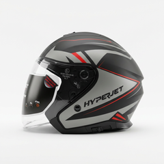 VLT HyperJet Arrow Matt Black/Grey Helmet