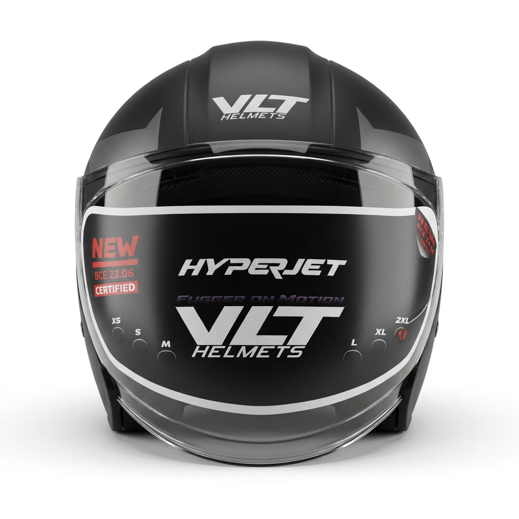 VLT HyperJet Arrow Matt Black/Grey Helmet