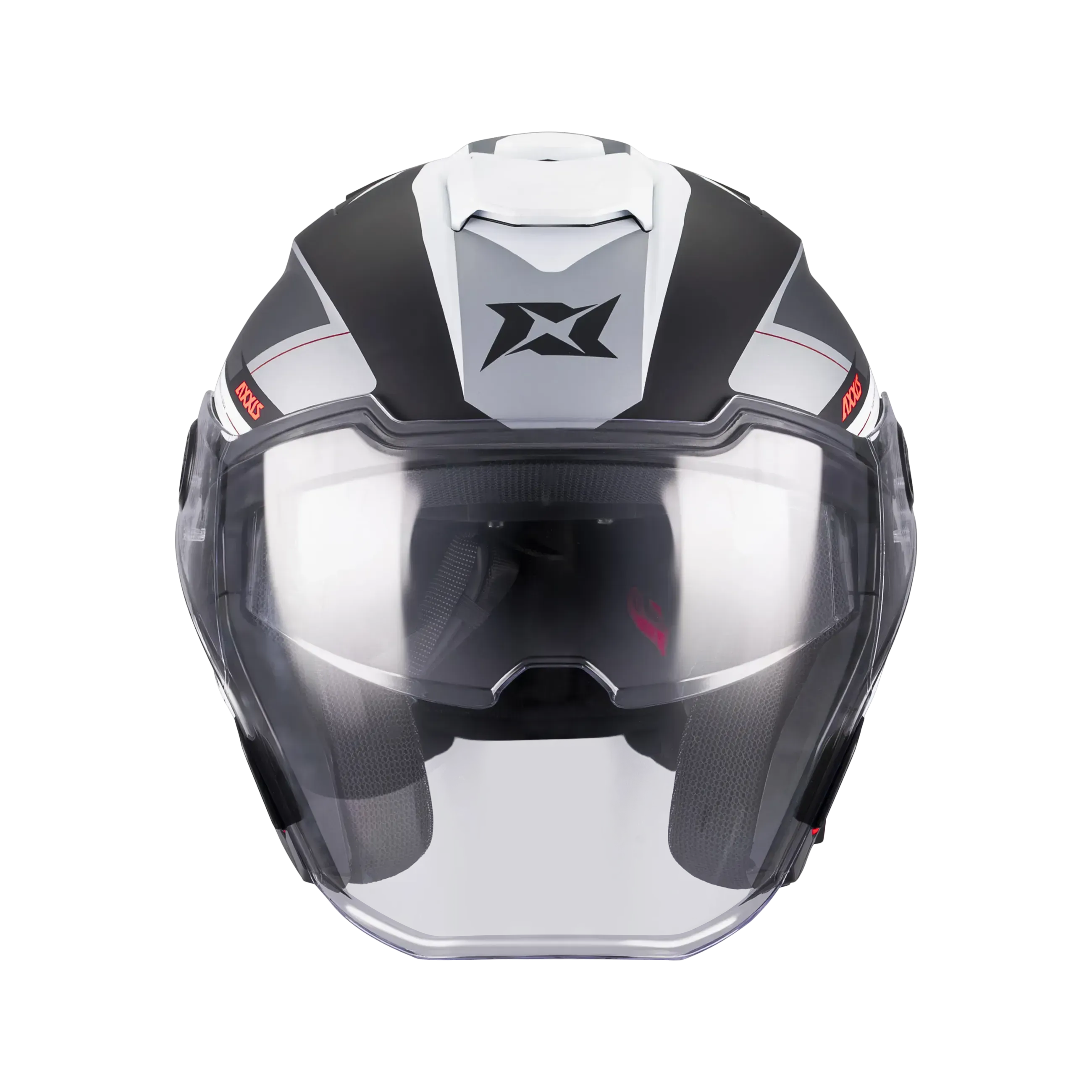Axxis Helmets Bazer SV - Traffic B0 Matt Black and White Open Face Helmet