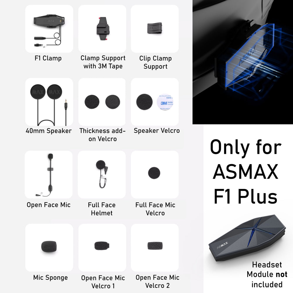ASMAX F1 Plus Accessories Clamp + Audio Kit (Full Set)