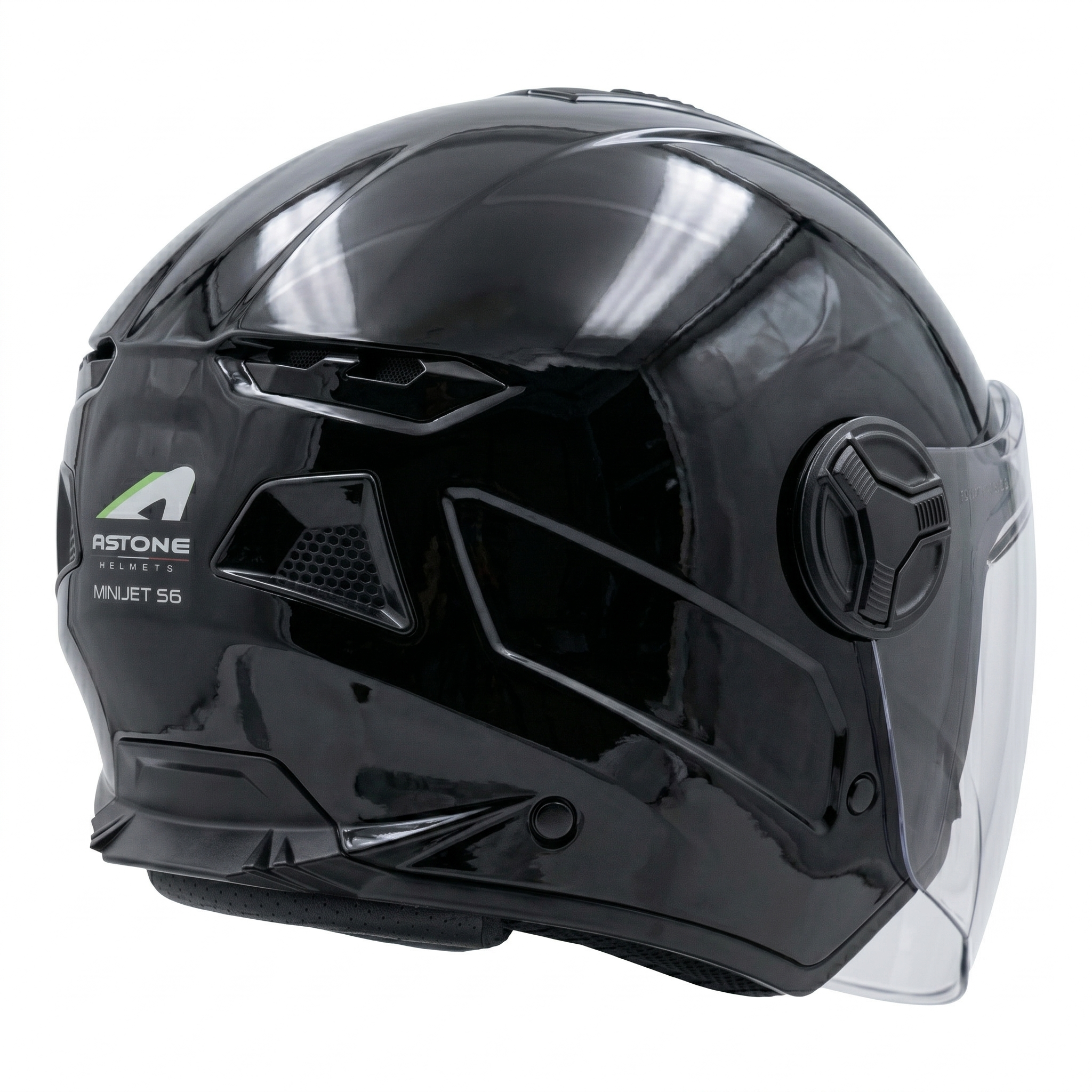 Astone MJS6 Gloss Black Mini Jet Helmet