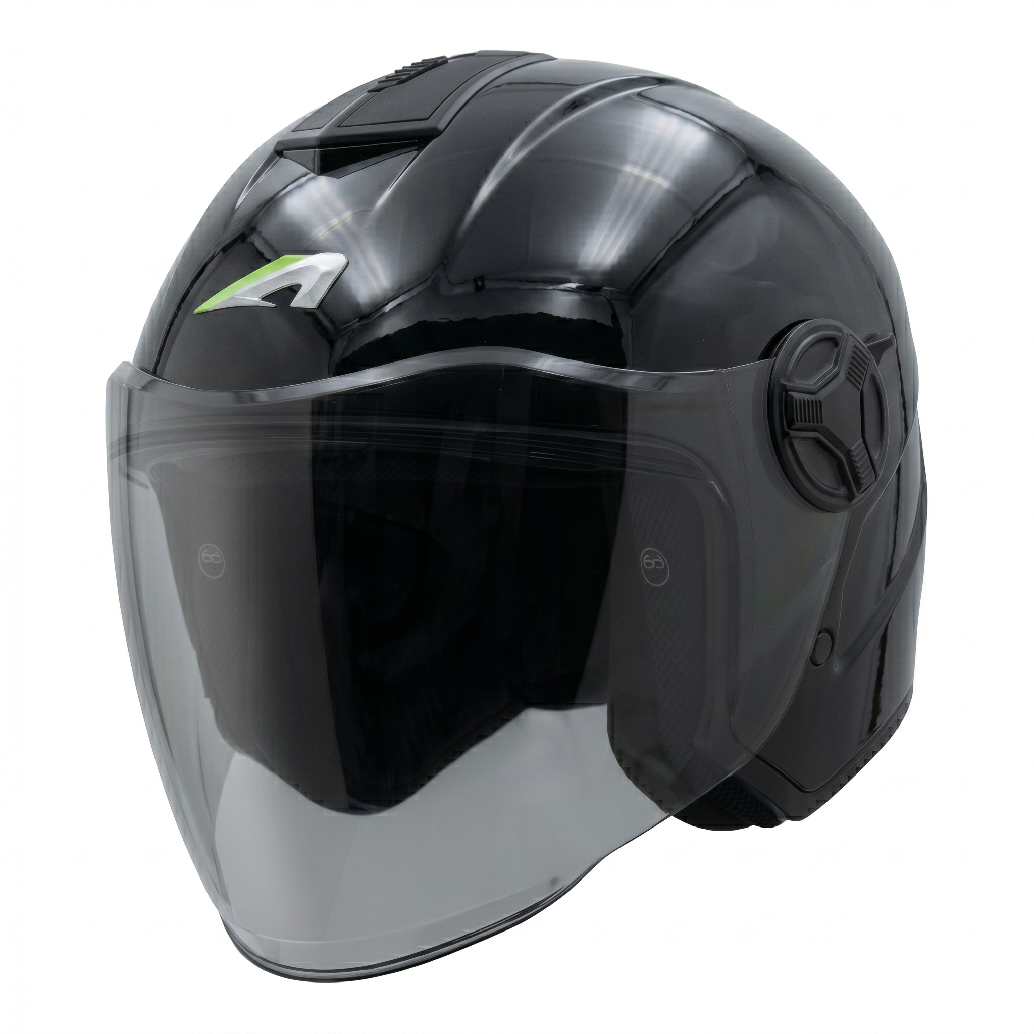 Astone MJS6 Gloss Black Mini Jet Helmet