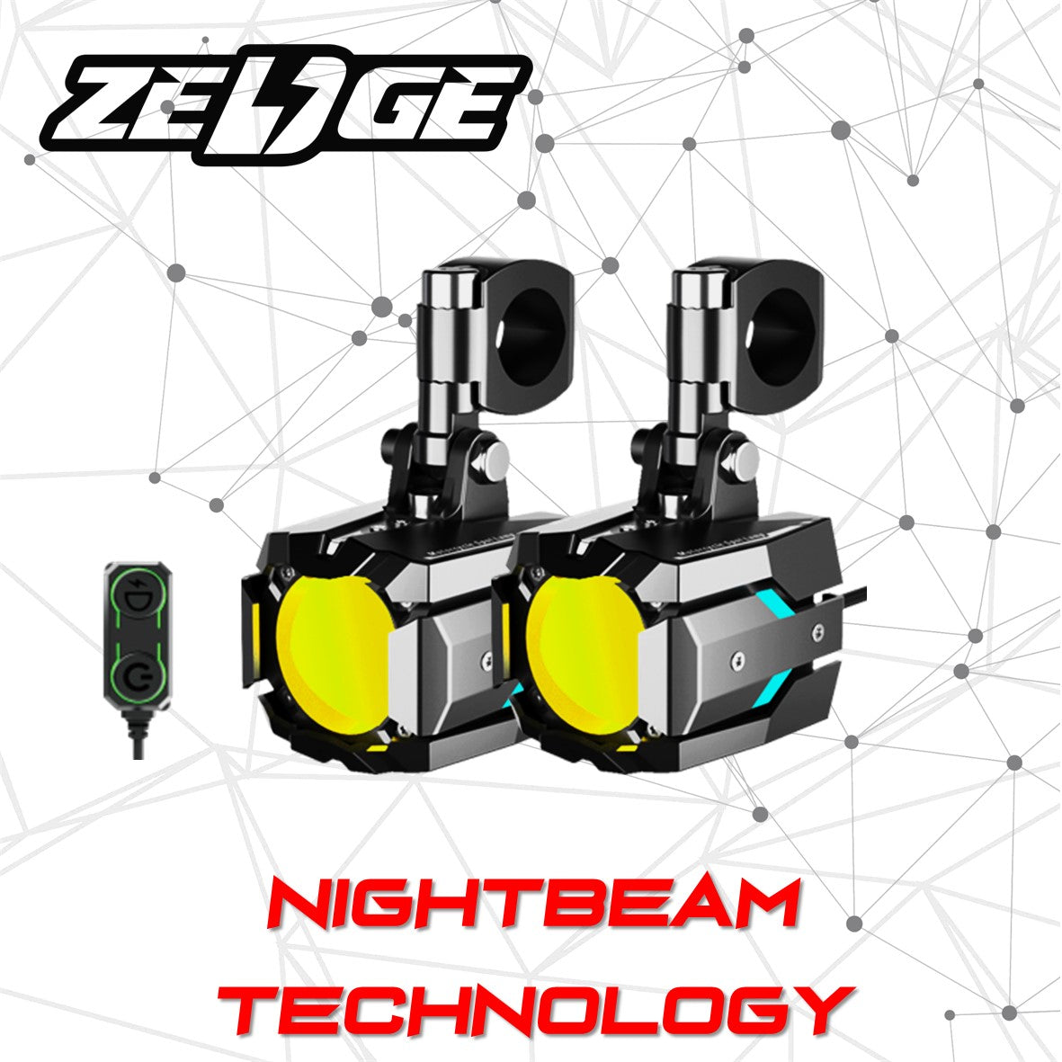 Zedge Z60 Motorcycle Hyperbeam Driving Lights w/ NightBeam Technology Spotlight
