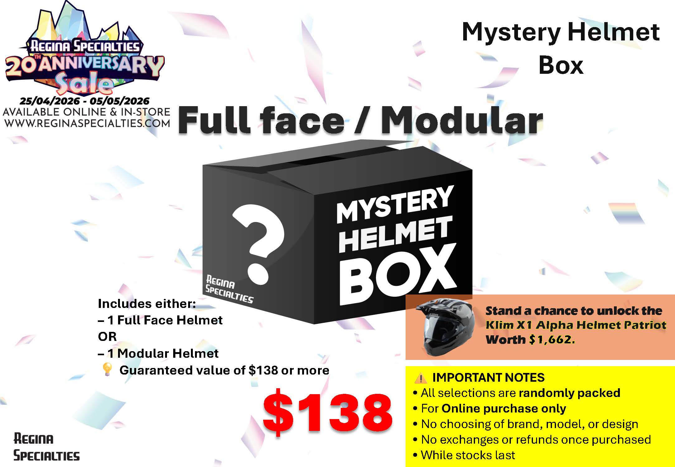 Full Face Helmet Mystery Helmet Box (Shipping only, no self pickup)