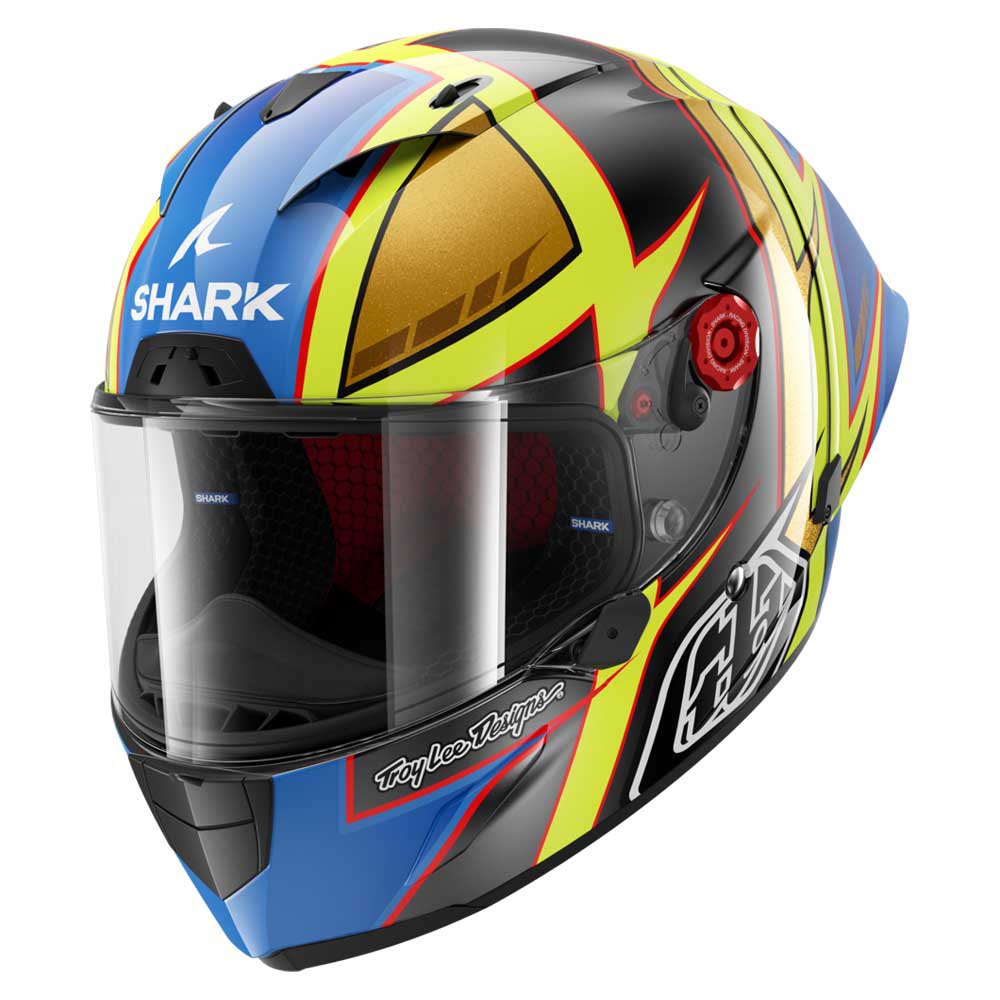Shark x TLD Race-R Pro GP 06 Carbon Cam Petersen Anthracite Yellow Blue Helmet (AYB)