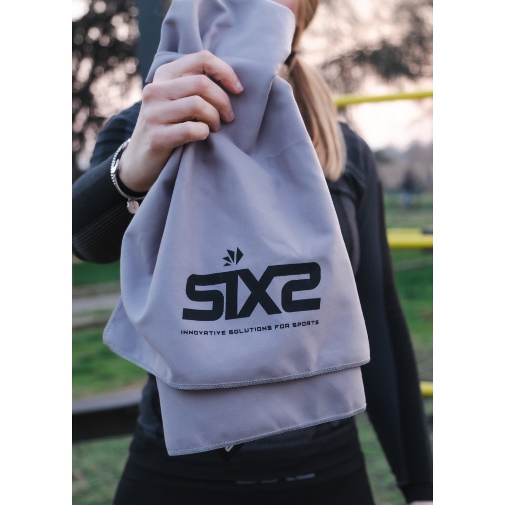 SIX2 Suede Towel GREY/BLACK 40x80cm