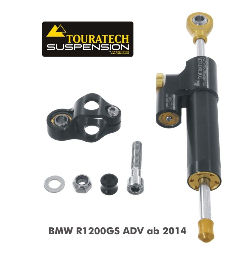 Touratech Suspension steering damper "CSC" for BMW R1200GS(LC)/R1250GS/R1200GS(LC)/R1250GS Adventure (2014-2024), with mounting kit