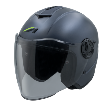 Astone MJS6 Matt Titanium Blue Mini Jet Helmet